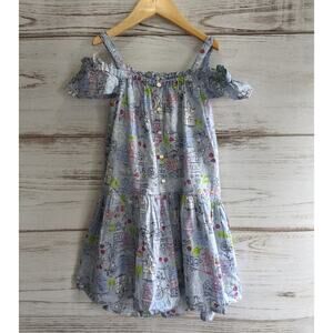 Lulurain City Print Cold Shoulder Dress Sz 5